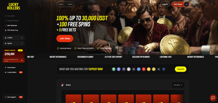 LuckyRollers welcome offer